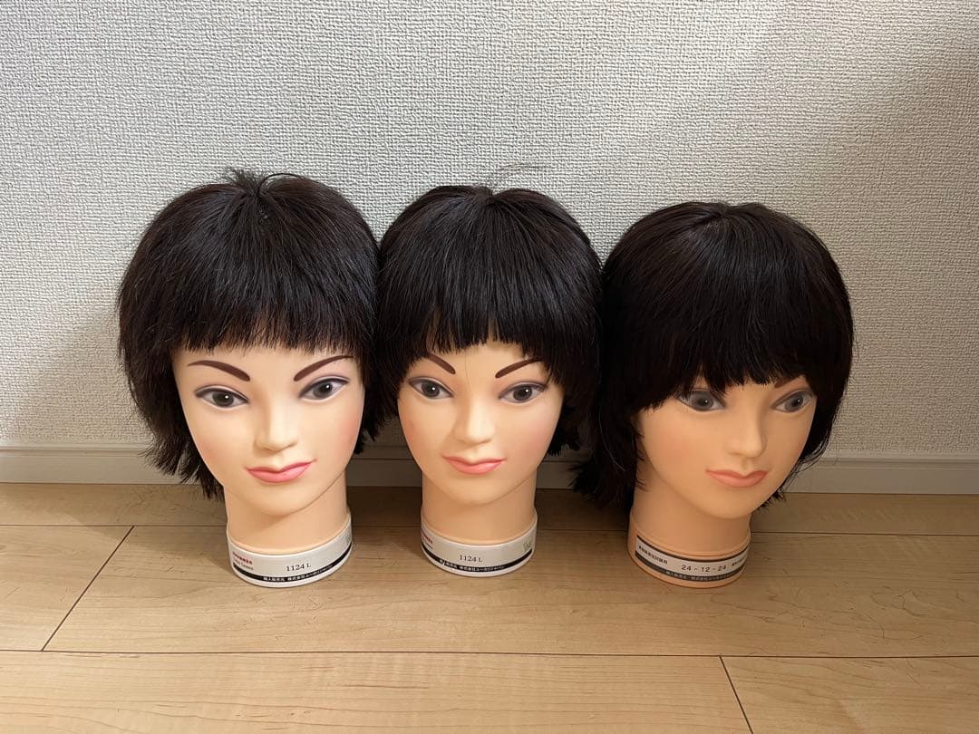 カットウィッグ美容師国家試験用➕練習用9体使用済み(まとめ売り)