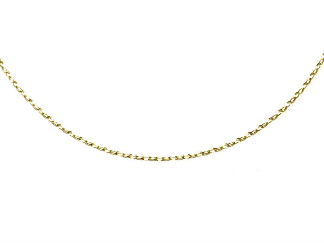 ⭐️¥1000off❗️18KYG カット小豆チェーンネックレス 18K刻印入り