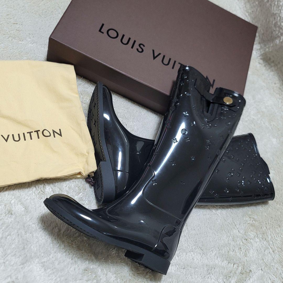 ルイヴィトン モノグラム レインブーツ ロング ラバー ドロップスライン