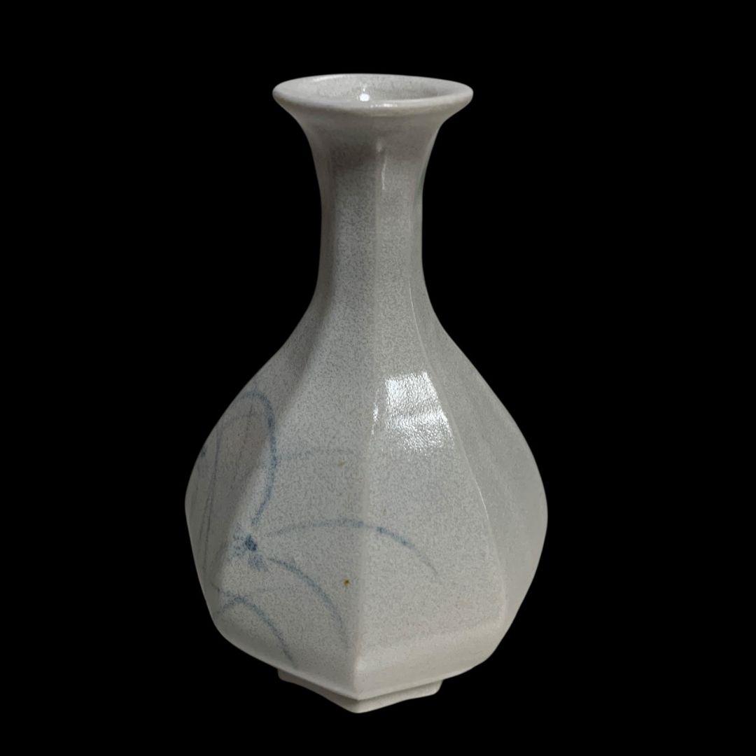 古松淳志 染付 秋草紋瓶 徳利