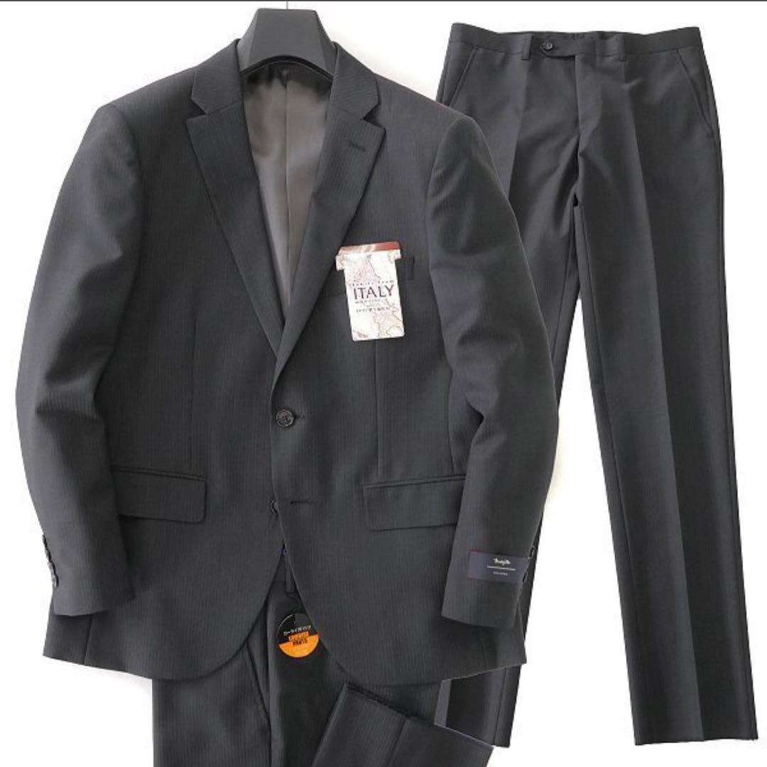 【新品】トラファルド イタリア 秋冬 2パンツ スーツ AB4濃灰 セットアップ
