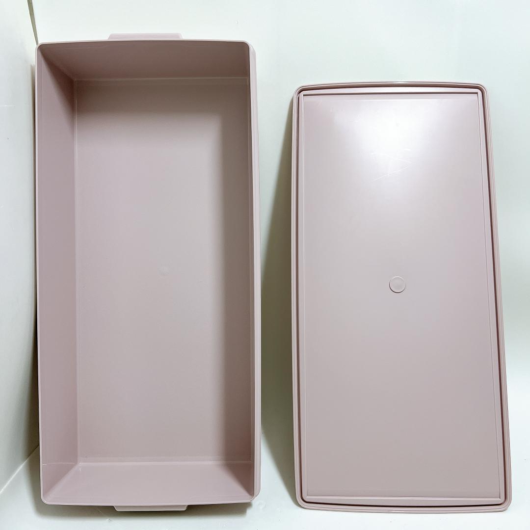 【美品✨送料無料】4個セット タッパーウェア ロング スーパーケース ピンク