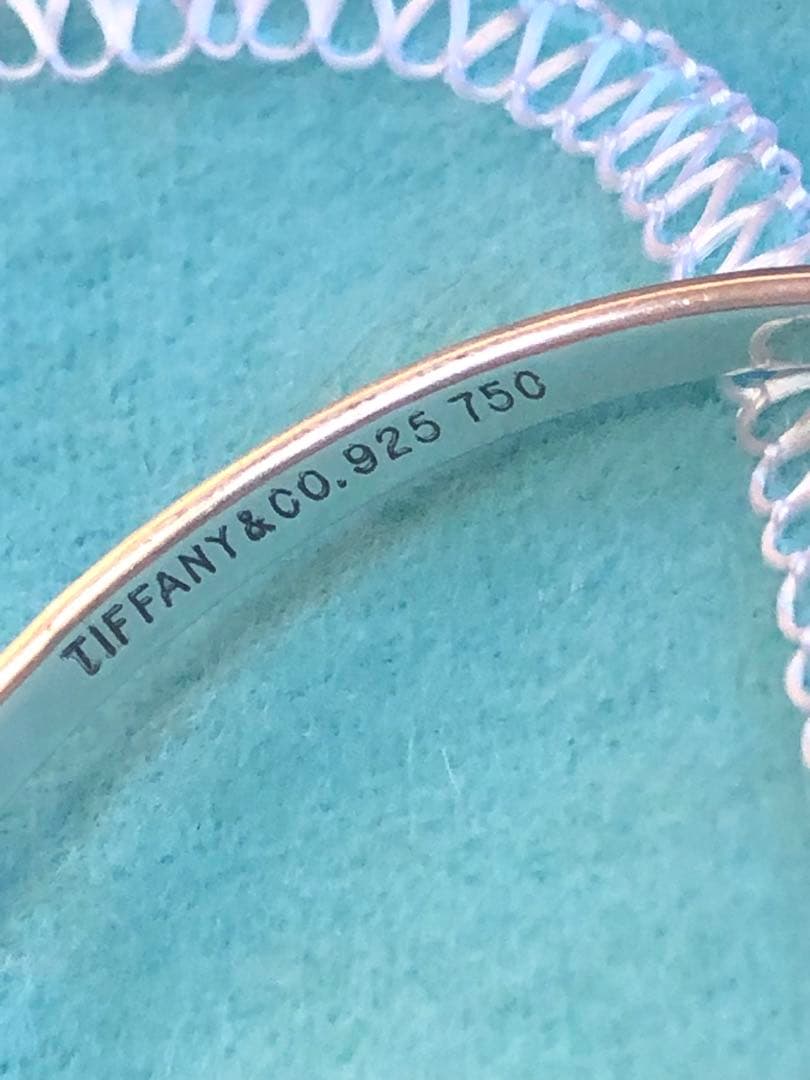 美品●ティファニー●750 925 フックアイ バングル ブレスレット