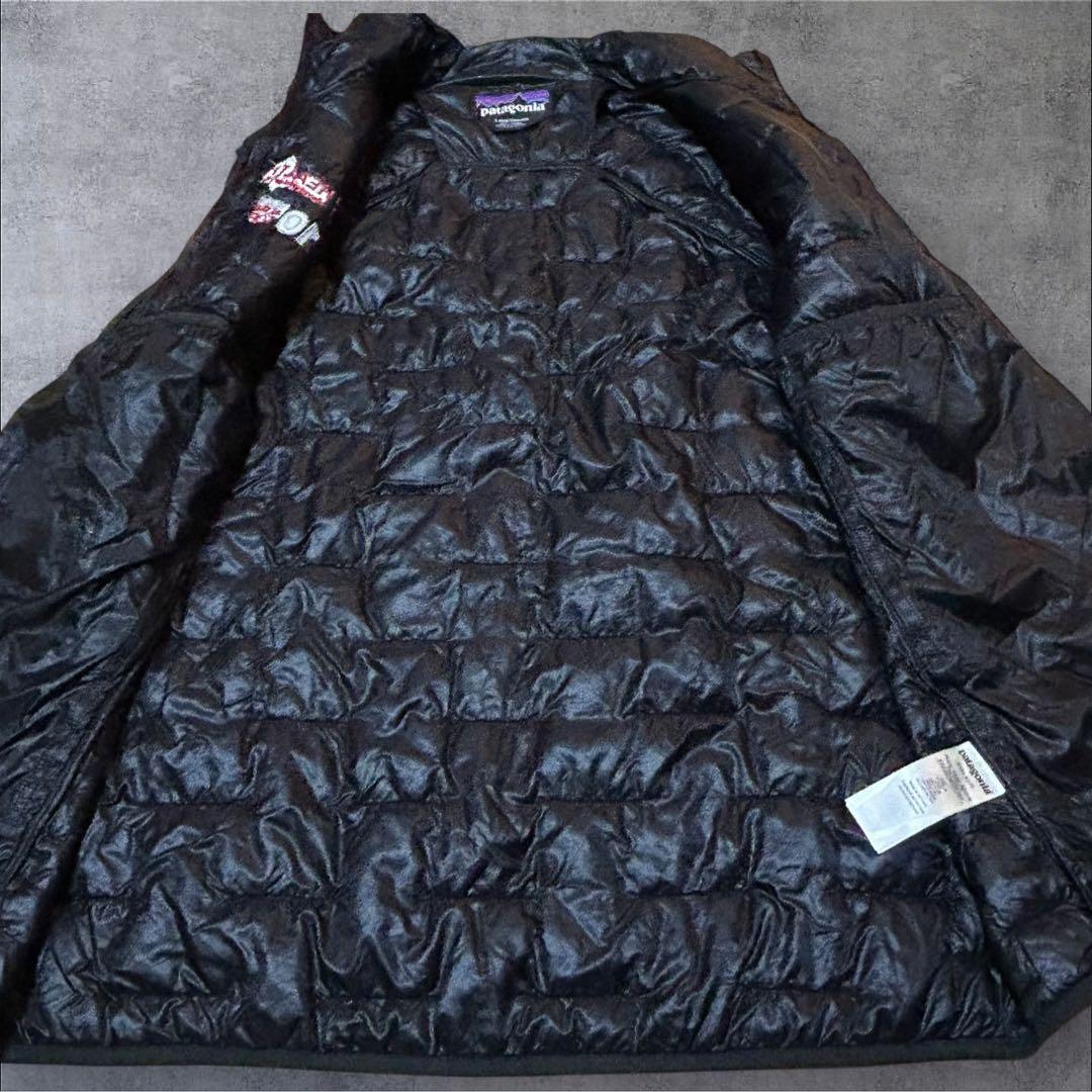 パタゴニア マイクロパフベスト メンズ L 黒 企業ロゴ ゴープコア アウトドア