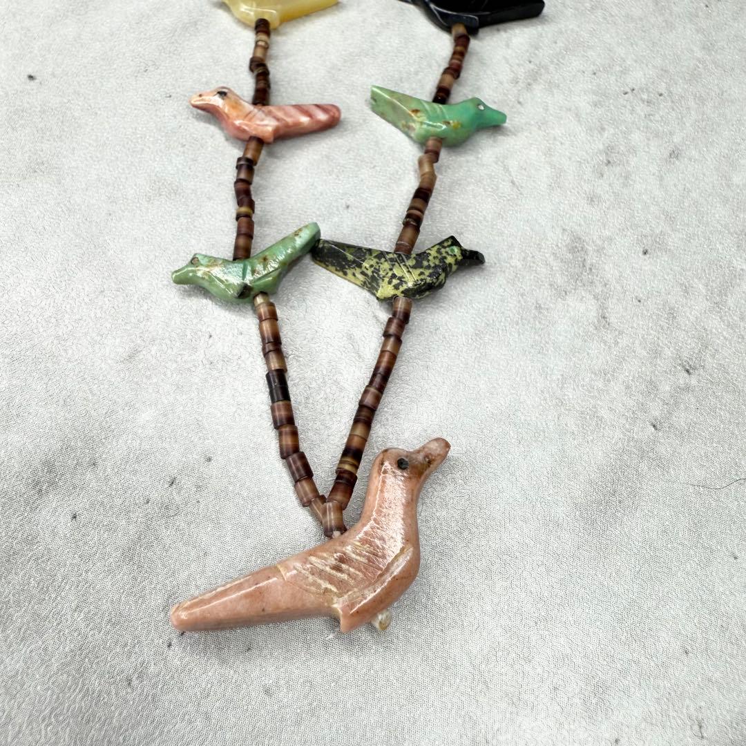 ZUNI ズニ族 フェティッシュネックレス アニマルモチーフ マルチカラー