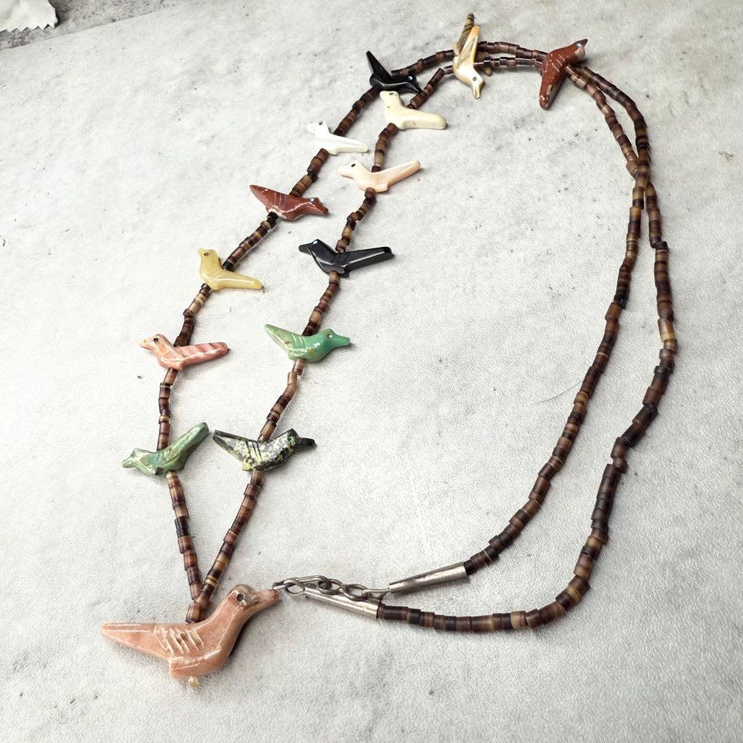 ZUNI ズニ族 フェティッシュネックレス アニマルモチーフ マルチカラー
