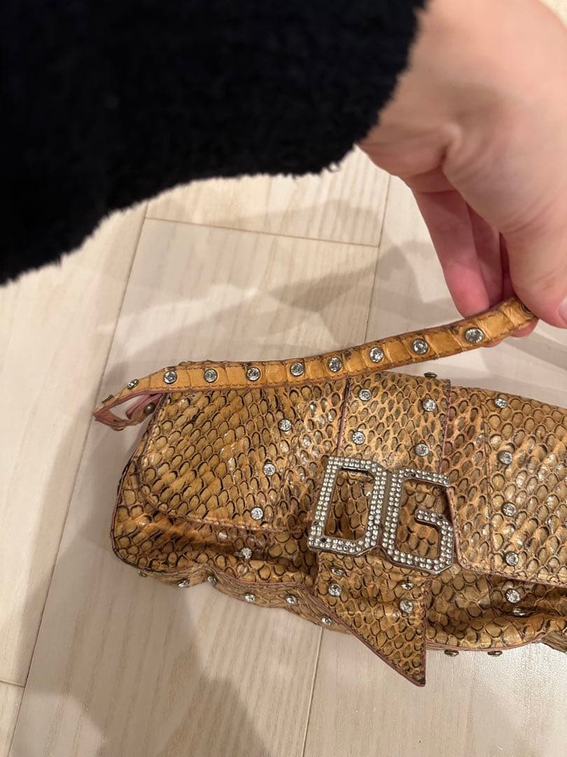 DOLCE&GABBANA パイソンレザーハンドバッグ