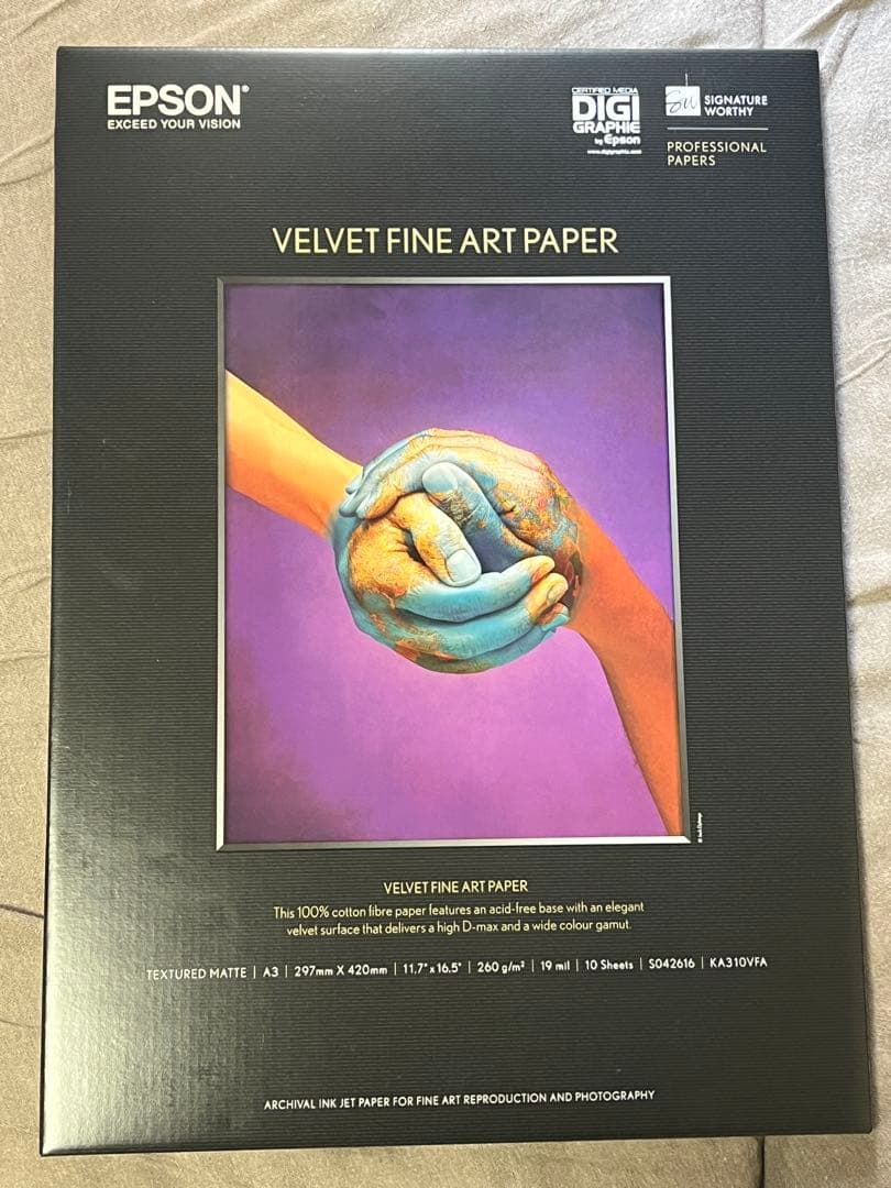 EPSON VELVET FINE ART PAPER A3 17枚