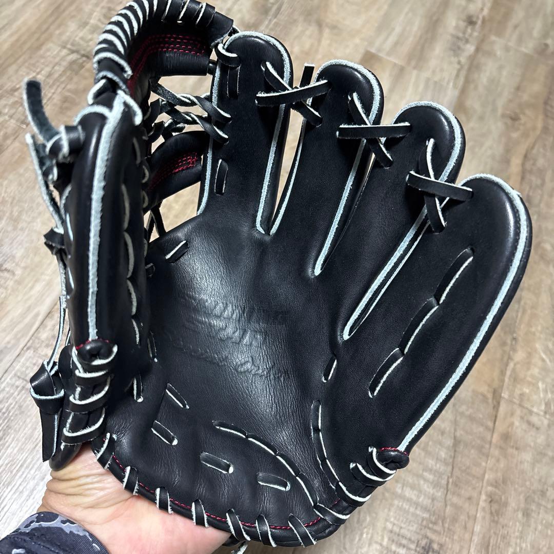 シャイニングスター硬式野球用レザーグローブ 黒赤