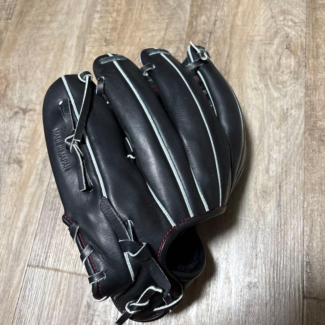 シャイニングスター硬式野球用レザーグローブ 黒赤