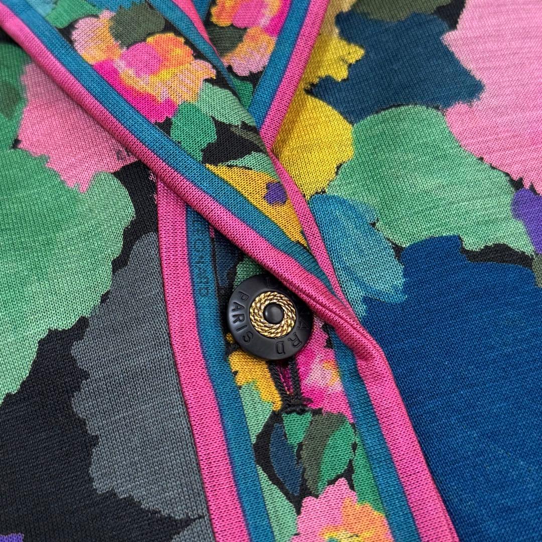 希少✨レオナール✨シルク100%花柄テーラードジャケット（M）ブラック　肩パット