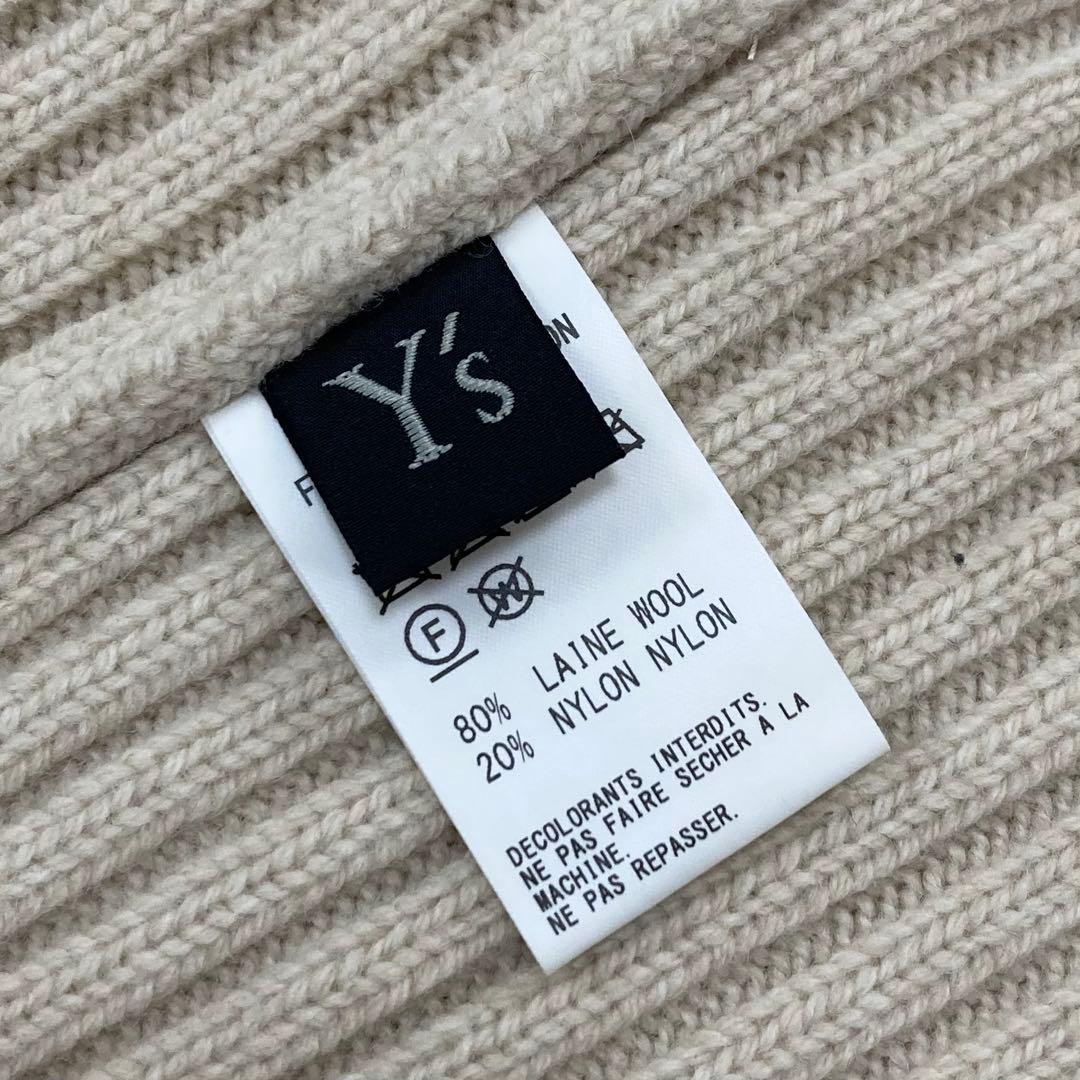 Ｙ's 21AW 美品 リブニット 解れ加工 スヌード アイボリー