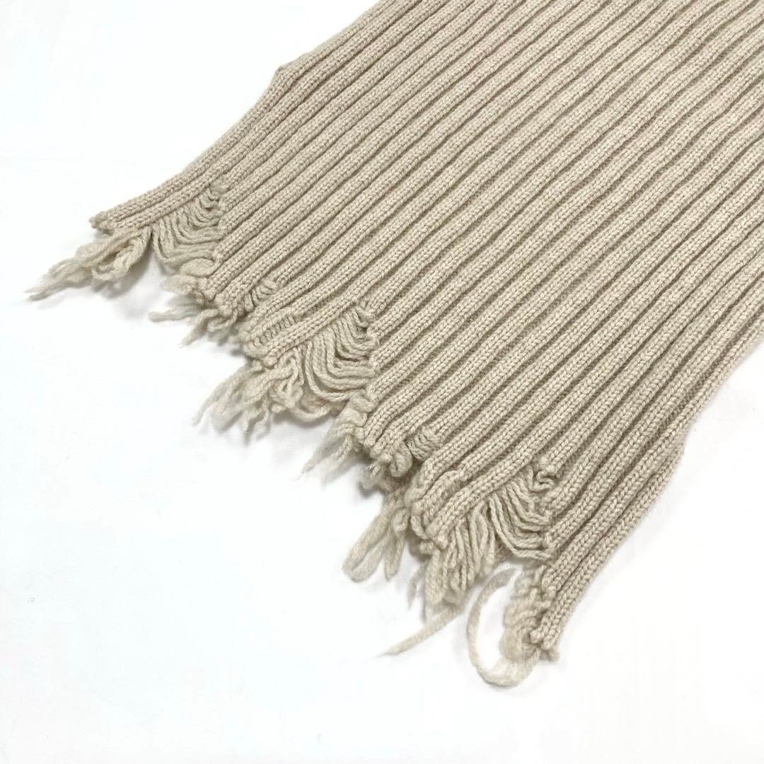 Ｙ's 21AW 美品 リブニット 解れ加工 スヌード アイボリー