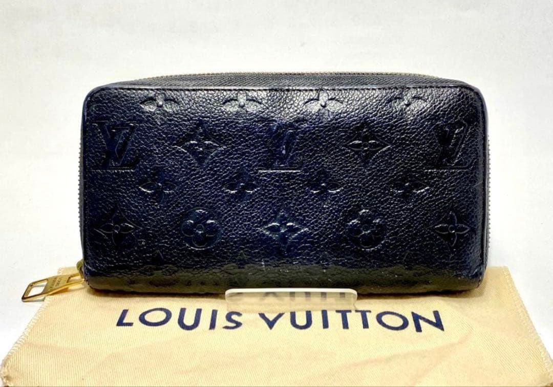 そ*ら様 300円スタート 【美品】LOUIS VUITTON ネイビー 長財布