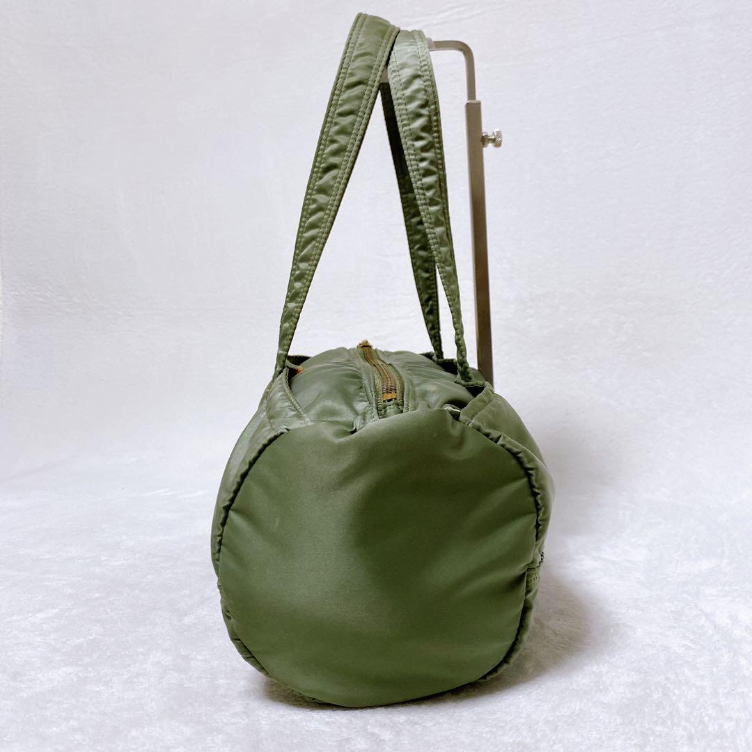希少　美品　ポーター　タンカー　ミニボストンL　ドラムバッグ　セージグリーン　緑