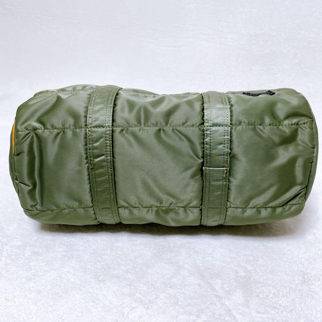 希少　美品　ポーター　タンカー　ミニボストンL　ドラムバッグ　セージグリーン　緑