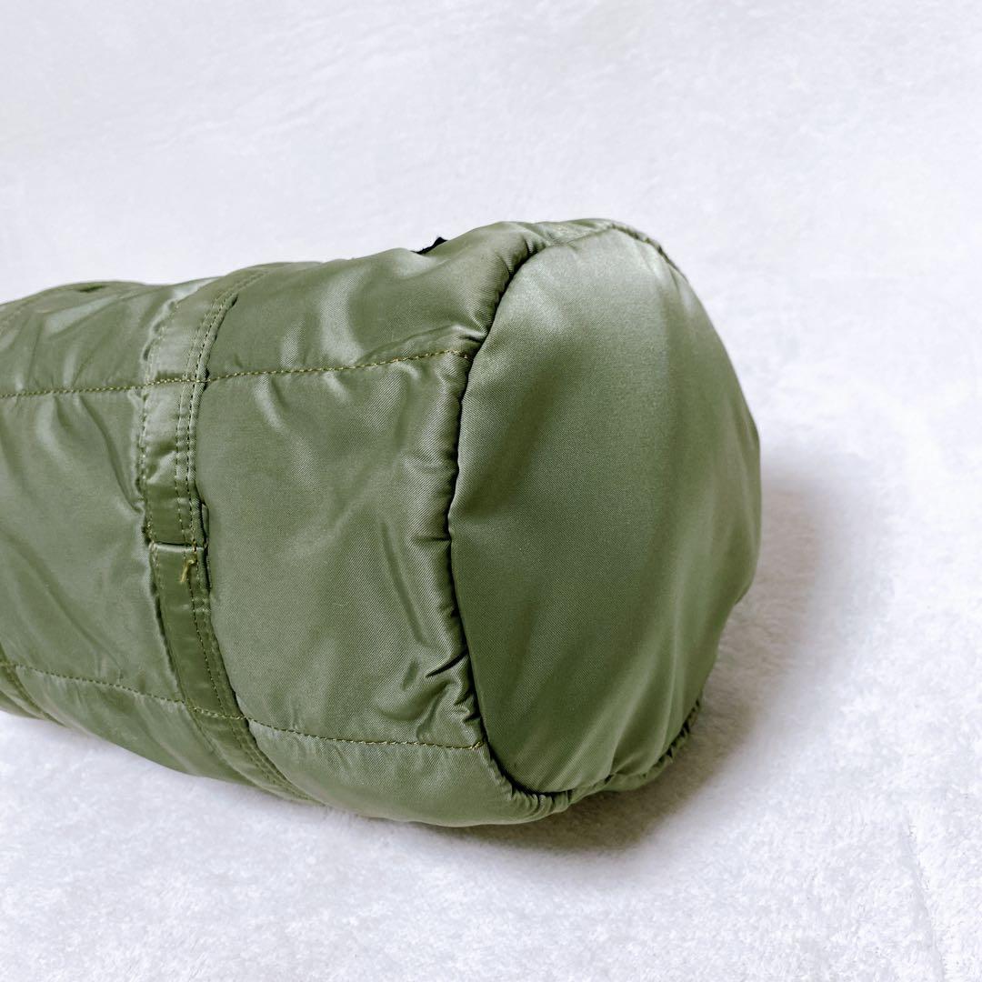 希少　美品　ポーター　タンカー　ミニボストンL　ドラムバッグ　セージグリーン　緑