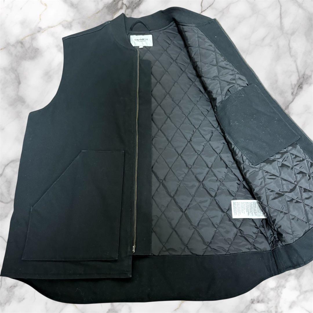 8*0様 Carhartt カーハート ダックベスト 黒 XL 未使用級 美品ワ