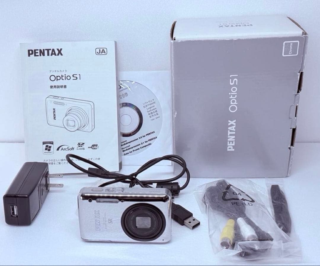 PENTAX Optio S1 シルバー 動作確認済 付属多 コンパクトデジカメ