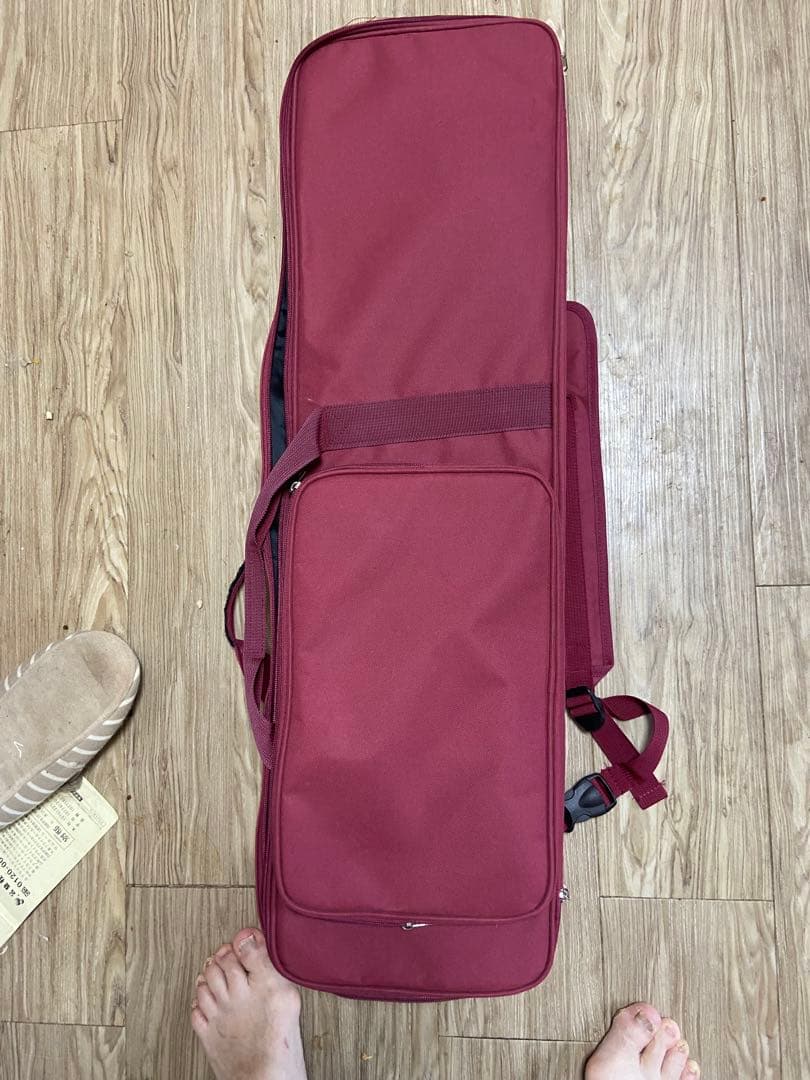 本皮蛇皮　三線　ケース付きレッド　少々難あり　値段相談可