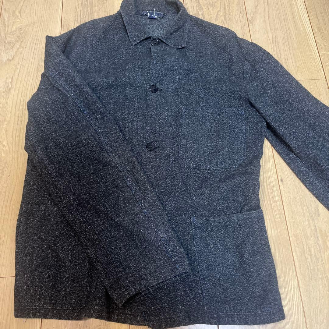 ブラックシャンブレー　ジャケット　ユーロ　sanfor アトリエコート