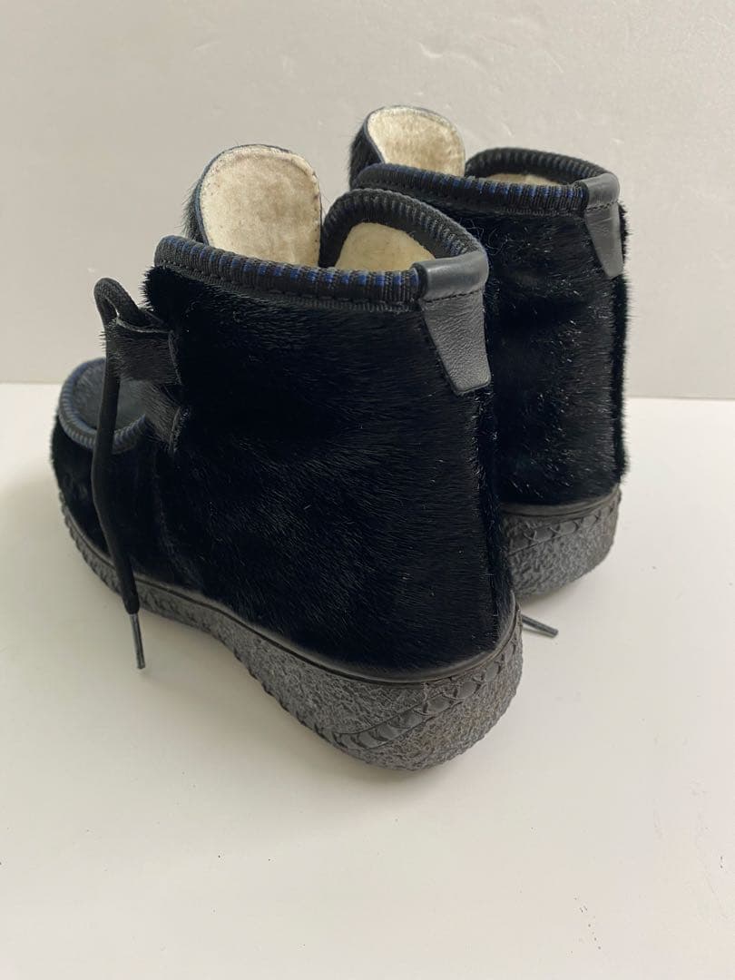 H:CEアイス イタリア スノーブーツ アザラシ 黒 スパイク