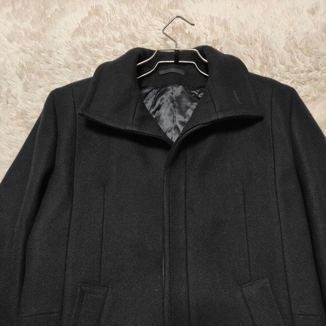 美品✨GIVENCHY スタンドカラー ウールコート ロング丈 ブラック 44