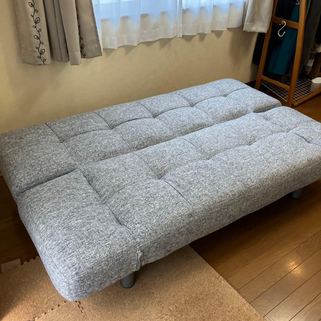 ニトリ　グレー ソファベッド　マークス　カバー2枚付き　ぴねお様