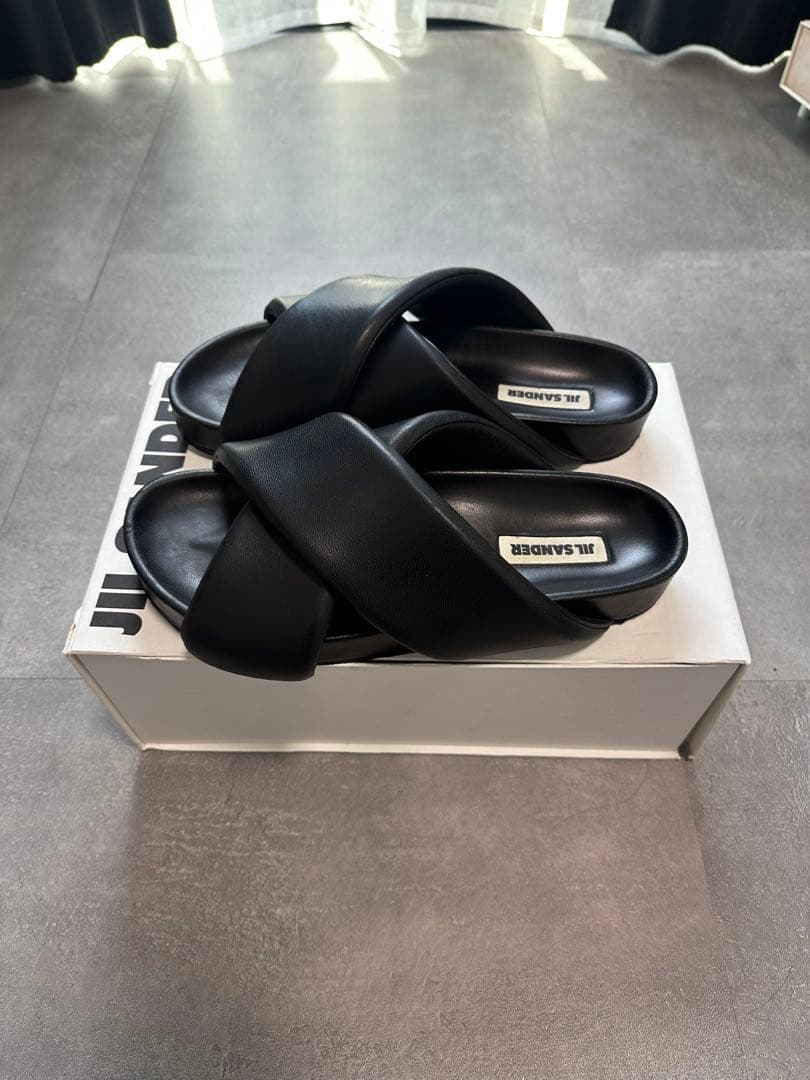 【専用】JIL SANDER ブラック クロスバンドサンダル