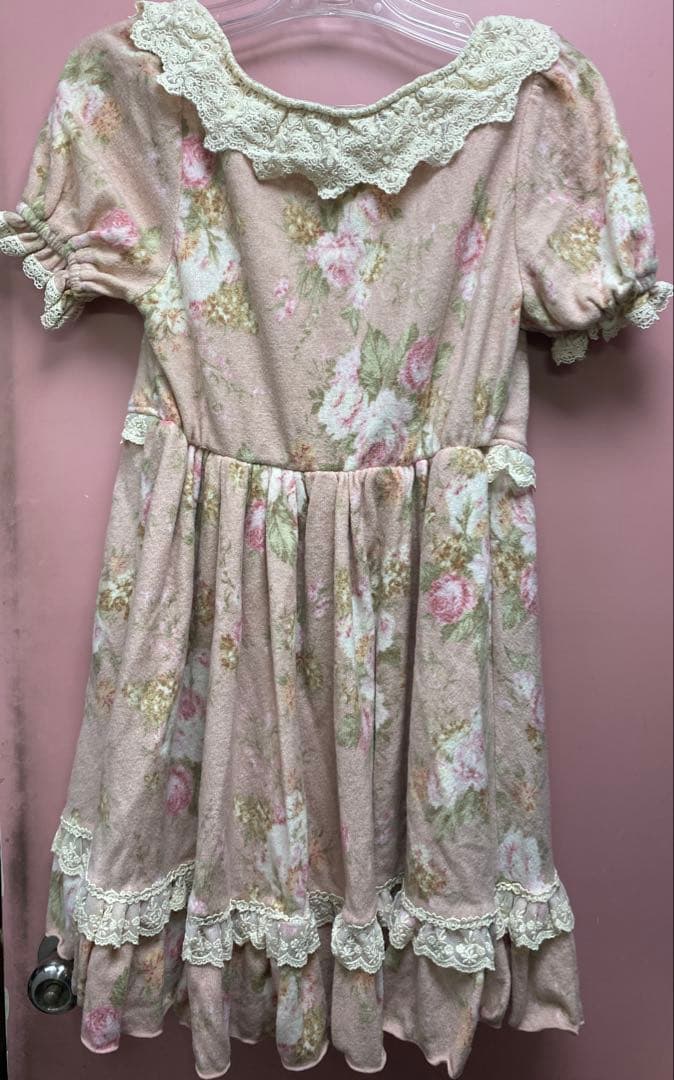 VTG！LIZ LISA リズリサ 激レア 起毛花柄ワンピース 姫系 ガーリー