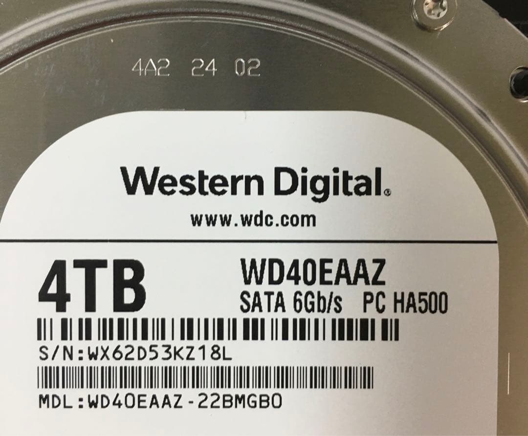 WD40EAAZ 4TB 3.5インチ HDD 使用913時間