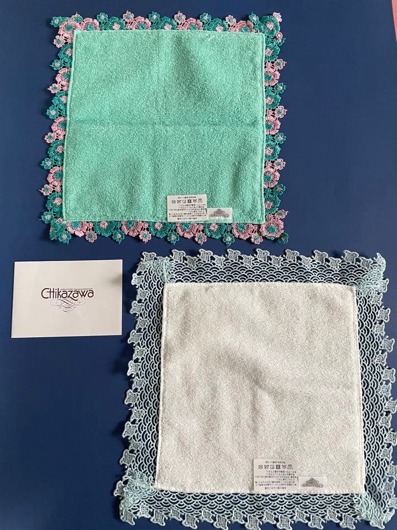 新品レア２枚set⭐️波千鳥&婦人画報別注ペチュニア⭐️近沢レースタオルハンカチ