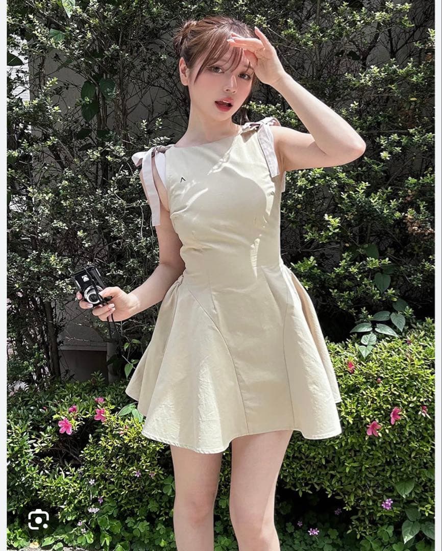 アンドマリー　Jozy ribbon flare mini dress ブラック