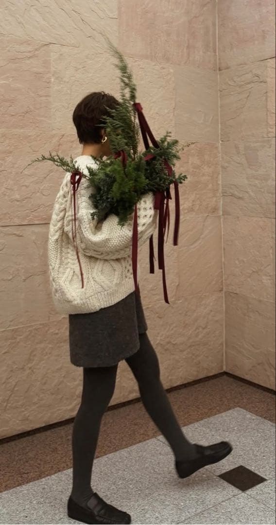 マチャットmachatt ブークレ ミニスカート グレー