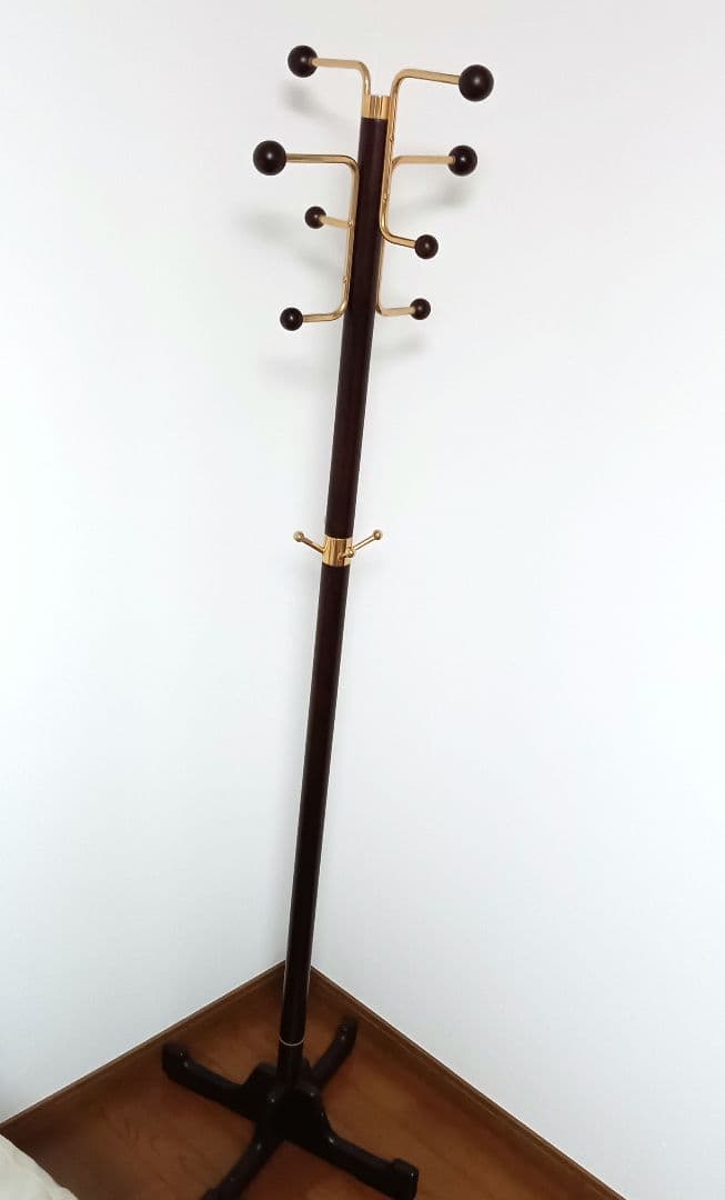 karimoku カリモク　ポールスタンド コートハンガー　木製　ゴールド