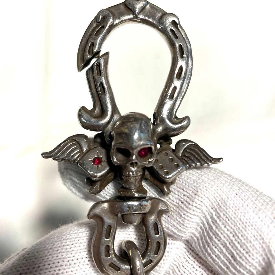 galcia スカルデザイン ウォレットチェーン オールシルバー