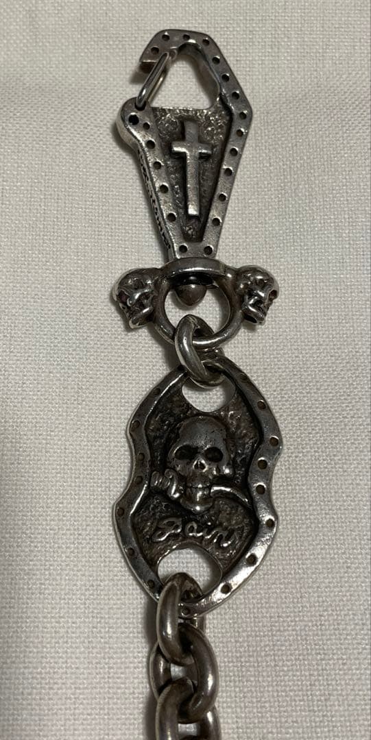 galcia スカルデザイン ウォレットチェーン オールシルバー