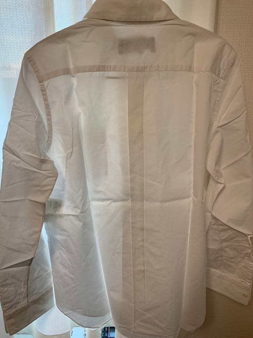 トリココムデギャルソン M コットン 丸襟シャツ 白