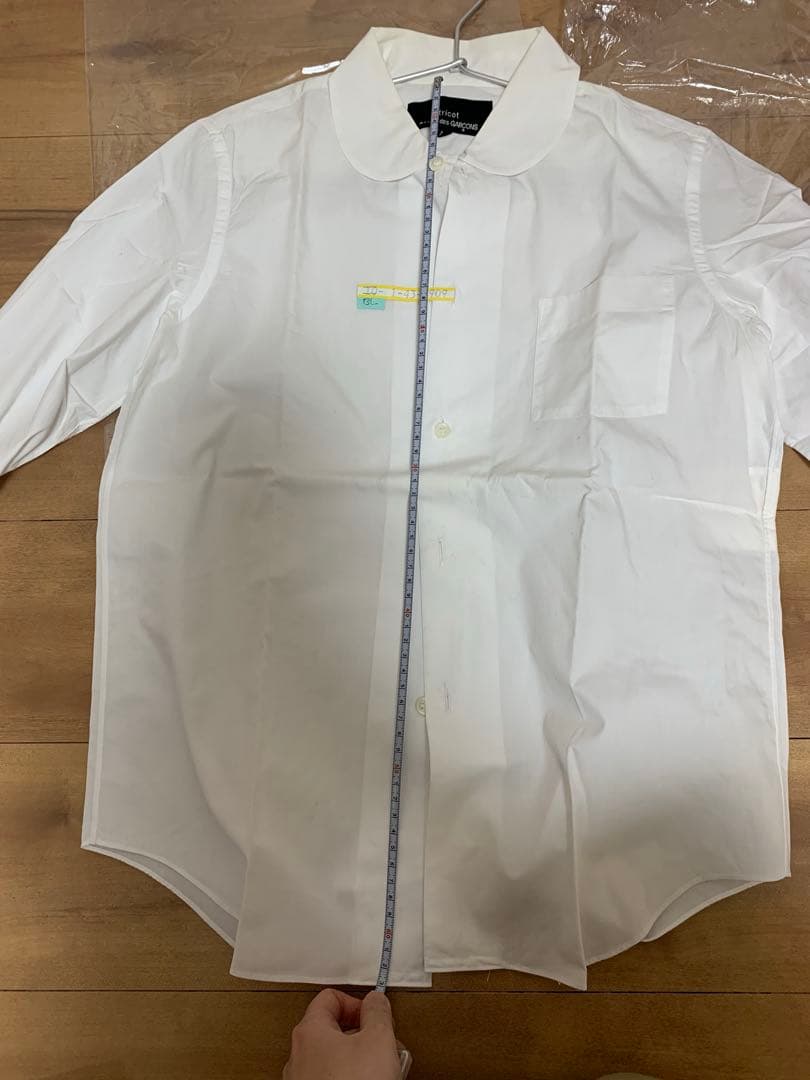トリココムデギャルソン M コットン 丸襟シャツ 白