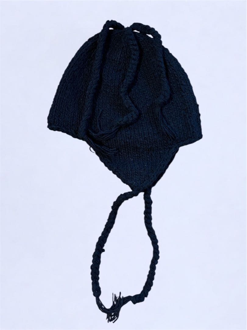 !*様 ナンバーナイン 耳当て付き　ニットキャップ　帽子　黒