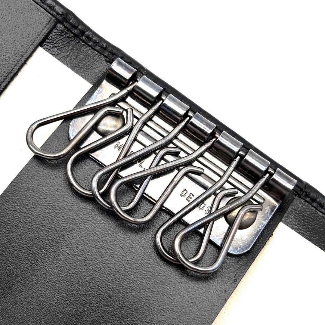 未使用保管品 グッチ 6連 キーケース GG キャンバス レザー メンズ 黒