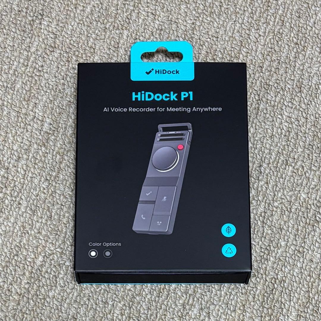 HiDock P1　ワイヤレスイヤホン対応 AI音声レコーダー