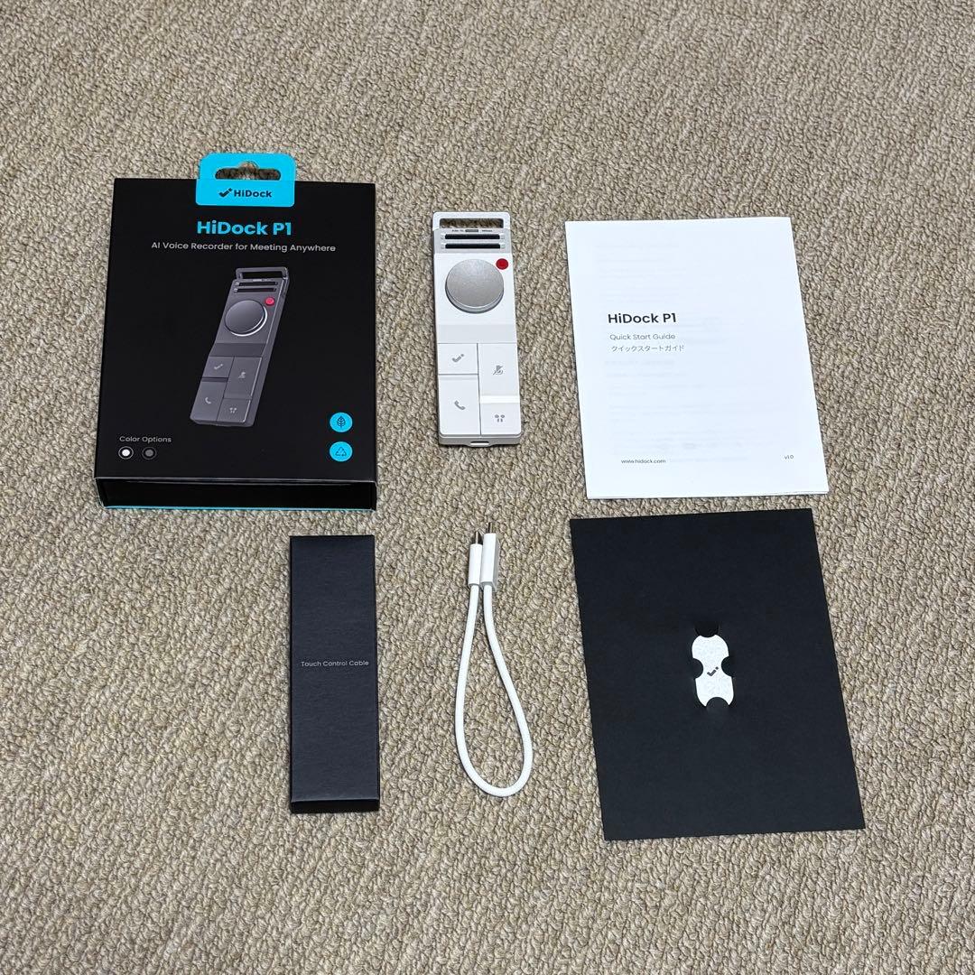 HiDock P1　ワイヤレスイヤホン対応 AI音声レコーダー