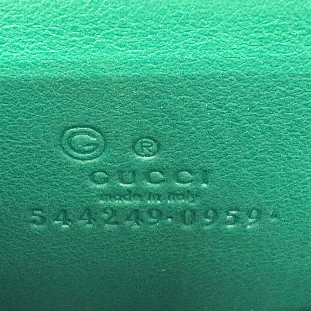 【極美品】グッチ マイクログッチシマ ケース レザー グリーン レディース