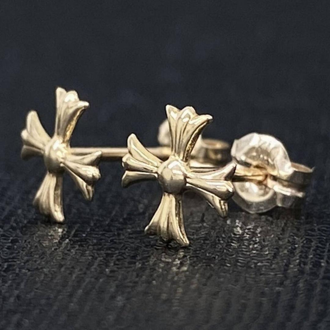 AVALANCHE 10K ゴールド クロス デザイン ピアス 2個 セット