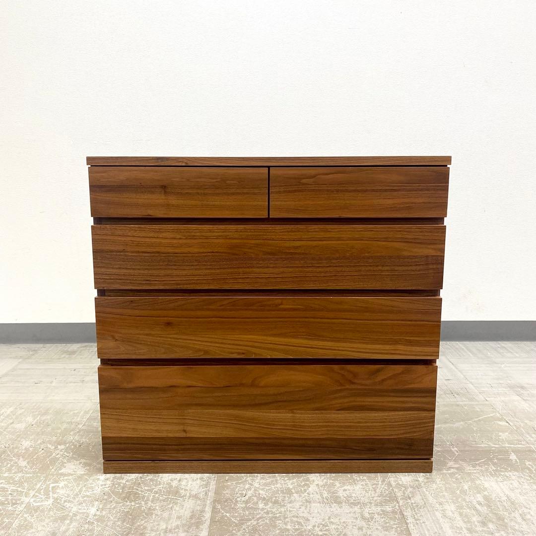 MUJI 無印良品 チェスト 引き出し 収納 4段 ウォールナット材突板