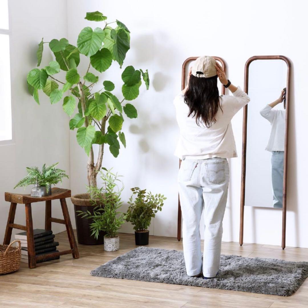 関家具 スタンドミラー スーク 姿見 全身鏡 ウォールナット 新品