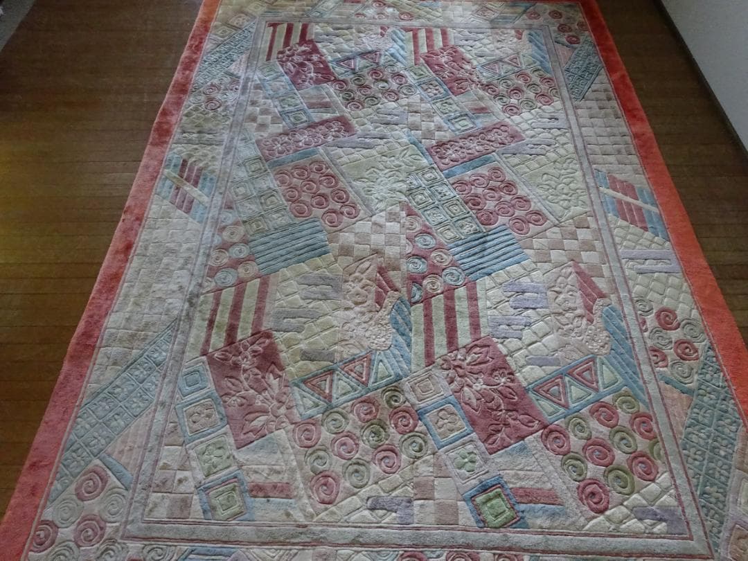 中国段通　シルク　120段　247×166センチ　センターラグ　高級絨毯