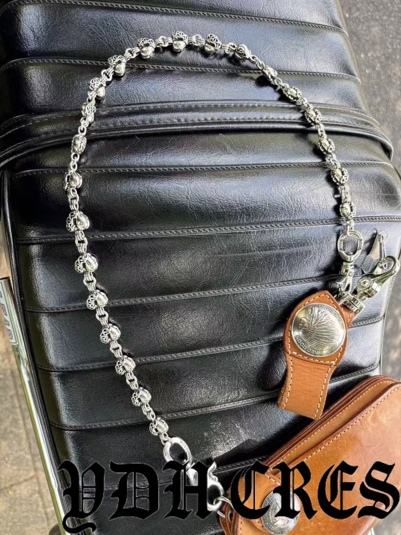 バイカー必須　ウォレット用ハート型　シルバーチェーン　TYPE3　QBKB006