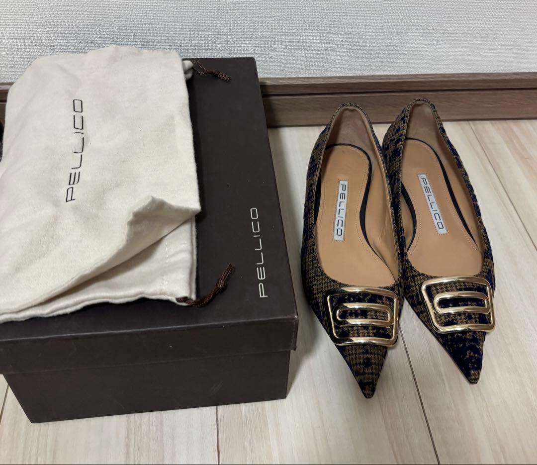 PELLICO フラットシューズ ネイビースウェード　一回試し履きのみ使用